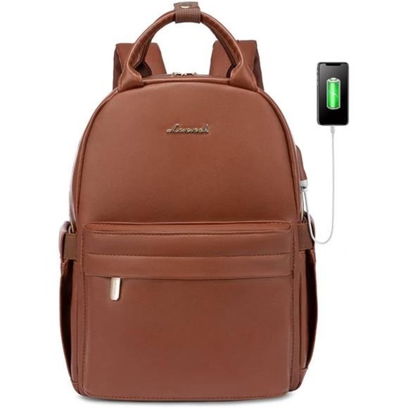 Mini Backpack Purse for Women Girls Brown